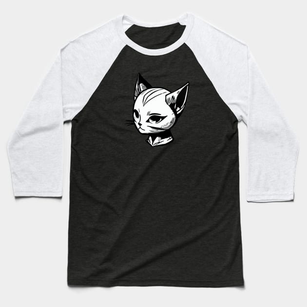 Catto face Baseball T-Shirt by stkUA